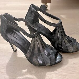 Browns Stylish Royal Silver Open-Toe Heels